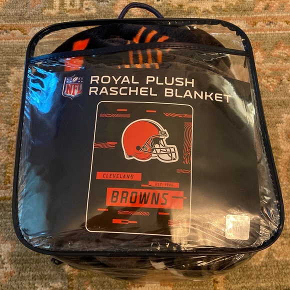 Cleveland Browns Northwest Royal Plush Raschel Size 60 X 80 Blanket Brown Orange - Picture 3 of 4